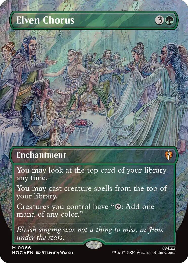 Image for Elven Chorus (Borderless) (Surge Foil) (66) (Foil) (The Hobbit: Eternal-Legal) (HOC) - Magic: The Gathering