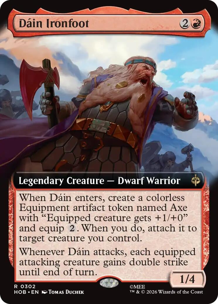 Image for Dain Ironfoot (Extended Art) (302) (Foil) (The Hobbit) (HOB) - Magic: The Gathering