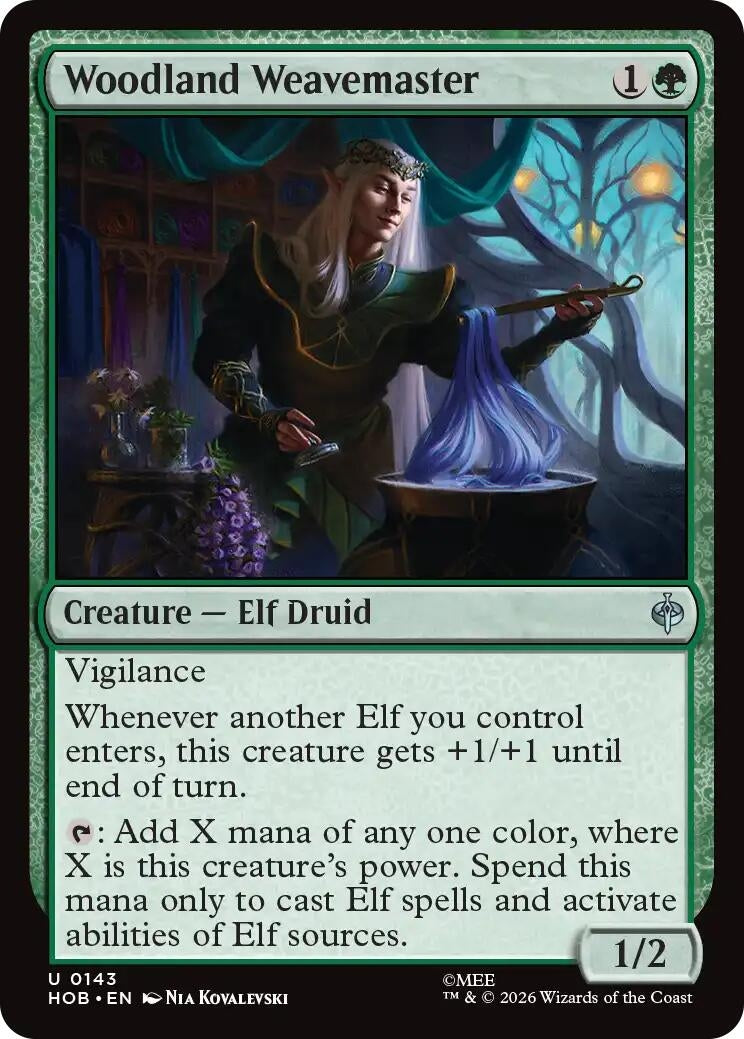 Image for Woodland Weavemaster (143) (Foil) (The Hobbit) (HOB) - Magic: The Gathering