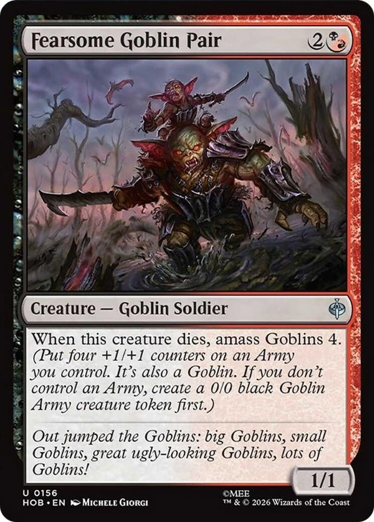Image for Fearsome Goblin Pair (156) (Foil) (The Hobbit) (HOB) - Magic: The Gathering