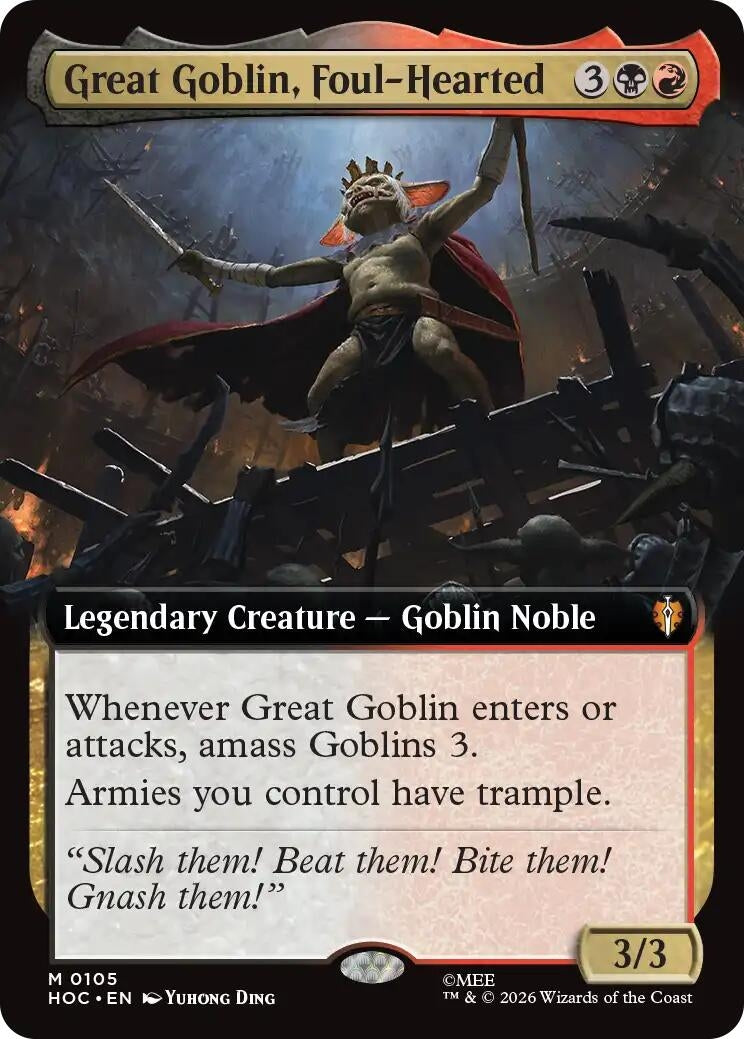 Image for Great Goblin, Foul-Hearted (Extended Art) (105) (Foil) (The Hobbit: Eternal-Legal) (HOC) - Magic: The Gathering
