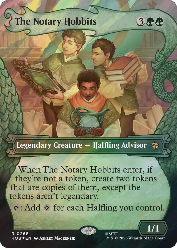 Image for The Notary Hobbits (Showcase) (Surge Foil) (268) (Foil) (The Hobbit) (HOB) - Magic: The Gathering