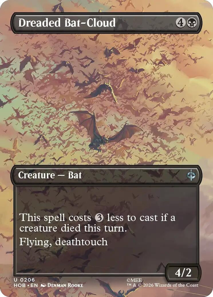 Image for Dreaded Bat-Cloud (Borderless) (206) (Foil) (The Hobbit) (HOB) - Magic: The Gathering