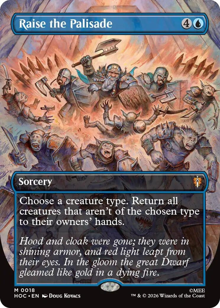 Image for Raise the Palisade (Borderless) (18) (Foil) (The Hobbit: Eternal-Legal) (HOC) - Magic: The Gathering