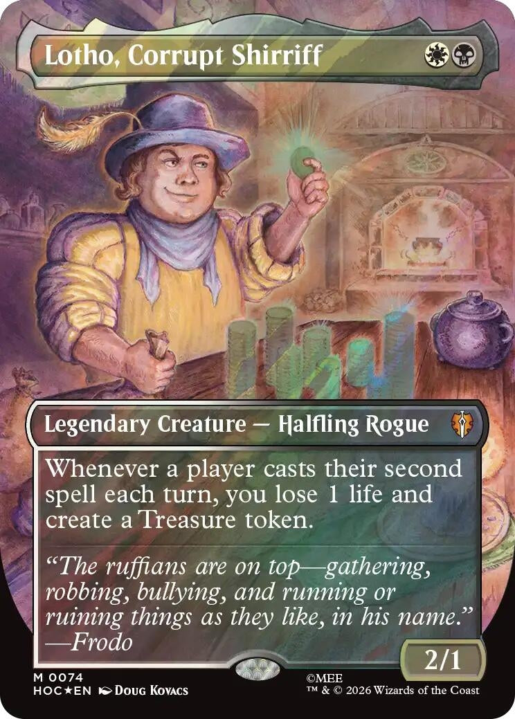 Image for Lotho, Corrupt Shirriff (Borderless) (Surge Foil) (74) (Foil) (The Hobbit: Eternal-Legal) (HOC) - Magic: The Gathering