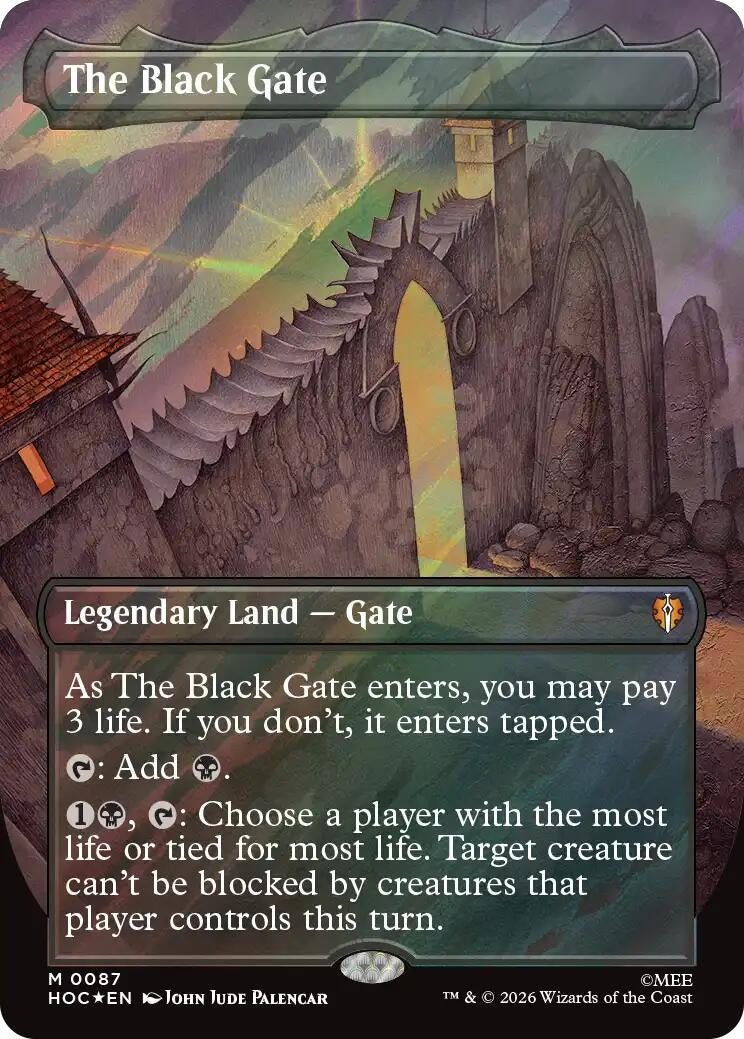 Image for The Black Gate (Borderless) (Surge Foil) (87) (Foil) (The Hobbit: Eternal-Legal) (HOC) - Magic: The Gathering