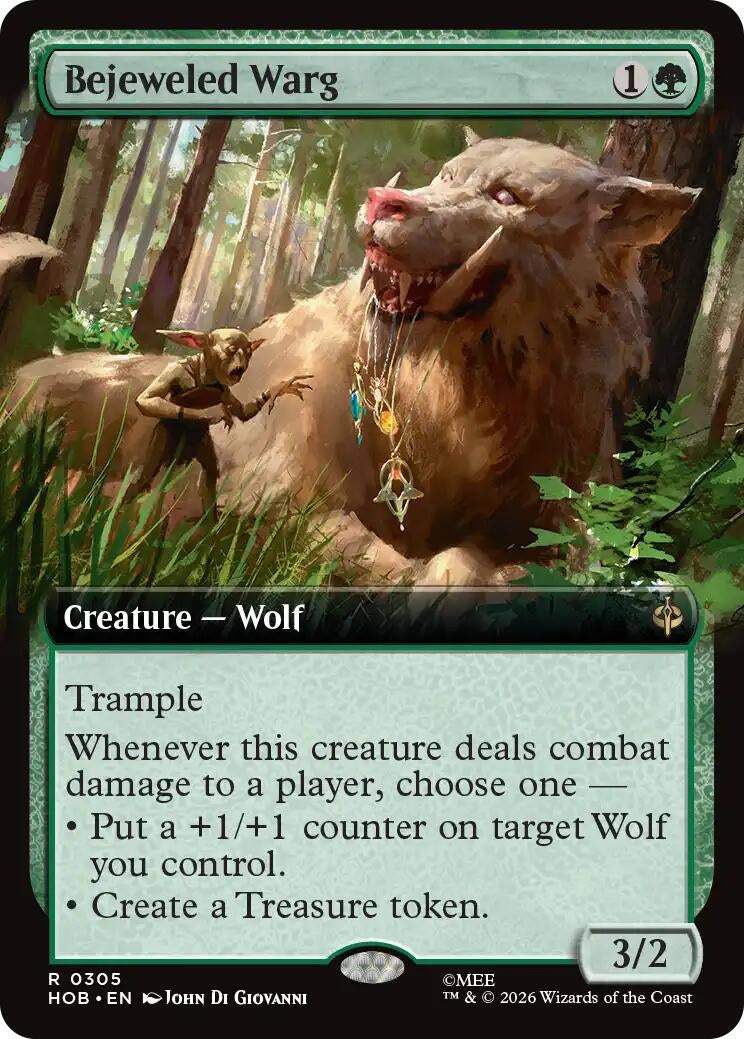 Image for Bejeweled Warg (Extended Art) (305) (Foil) (The Hobbit) (HOB) - Magic: The Gathering