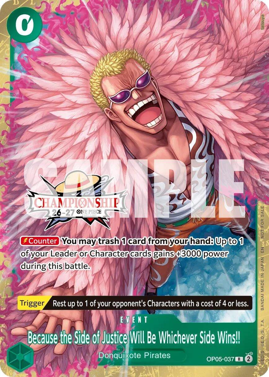 Image for Because the Side of Justice Will Be Whichever Side Wins!! (CS 26-27 Celebration Pack) (OP05-037) (Foil) (One Piece Promotion Cards) (OP-PR) - One Piece Card Game