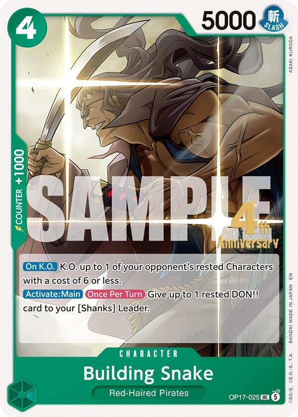 Image for Building Snake (OP17-025) (The World's Strongest Warriors Release Event Cards) (OP17 RE) - One Piece Card Game
