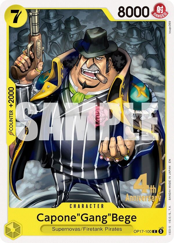 Image for Capone"Gang"Bege (OP17-100) (The World's Strongest Warriors Release Event Cards) (OP17 RE) - One Piece Card Game