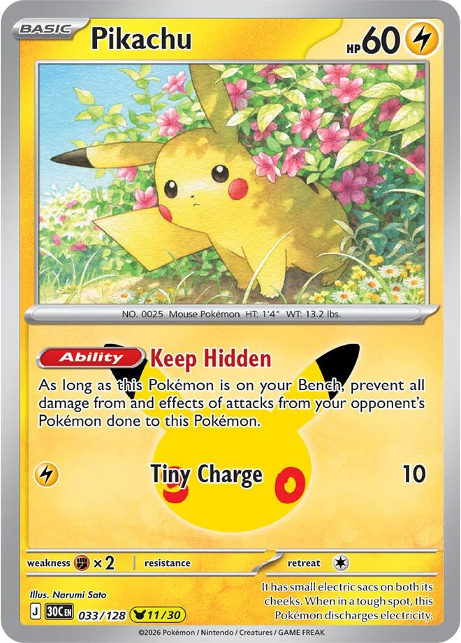 Image for Pikachu (Holofoil) (ME: 30th Celebration) (30C) - Pokemon