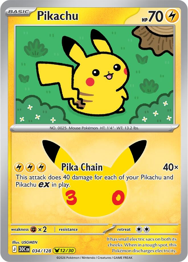 Pikachu (Holofoil) (ME: 30th Celebration) (30C)