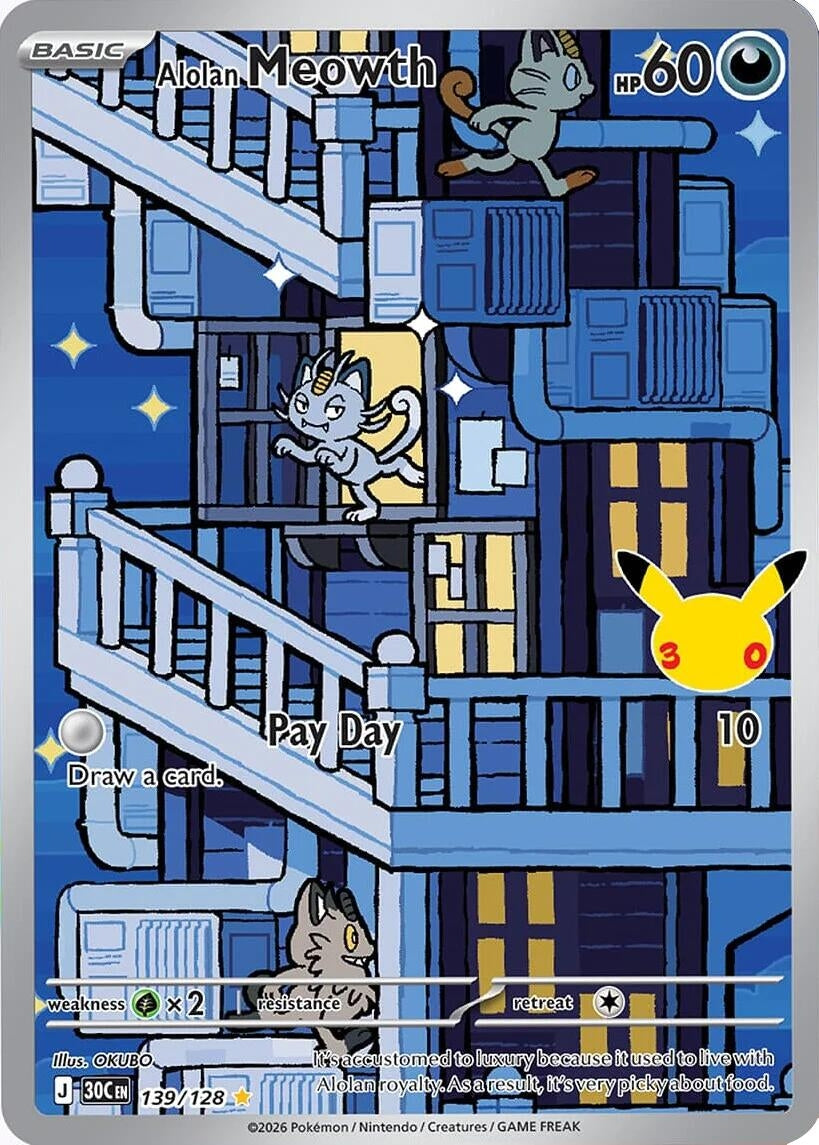 Alolan Meowth (139/128) (Holofoil) (ME: 30th Celebration) (30C)