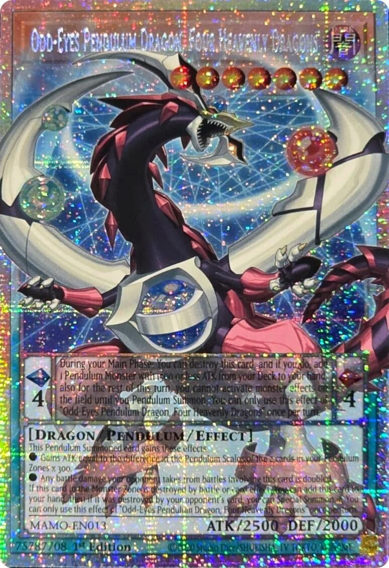 Image for Odd-Eyes Pendulum Dragon, Four Heavenly Dragons (Starlight Rare) (Extended Art) (MAMO-EN013) (1st Edition) (Magnificent Monsters) (MAMO) - YuGiOh