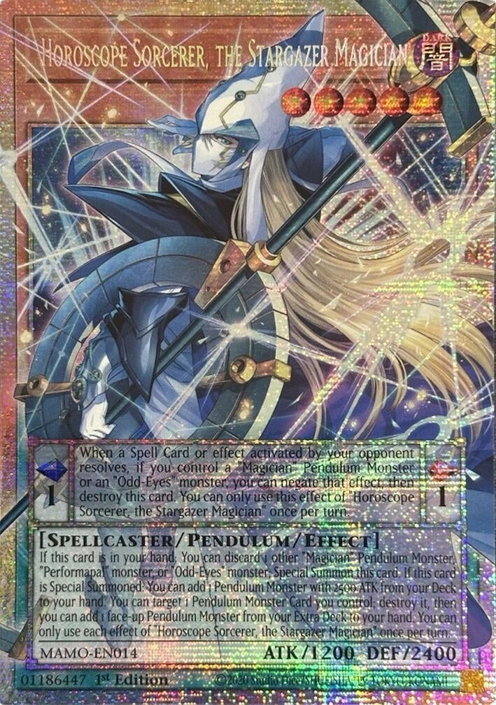Image for Horoscope Sorcerer, the Stargazer Magician (Starlight Rare) (Extended Art) (MAMO-EN014) (1st Edition) (Magnificent Monsters) (MAMO) - YuGiOh