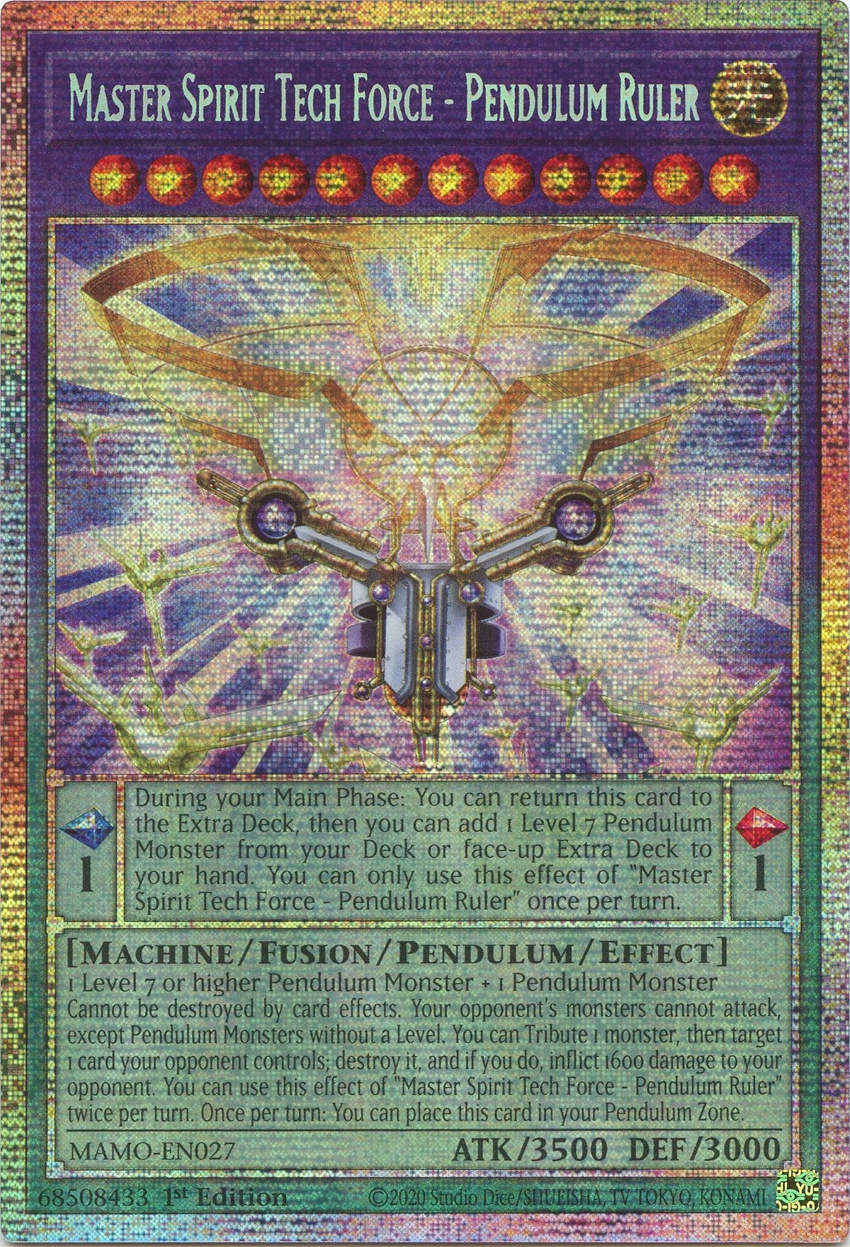 Image for Master Spirit Tech Force - Pendulum Ruler (Starlight Rare) (MAMO-EN027) (1st Edition) (Magnificent Monsters) (MAMO) - YuGiOh