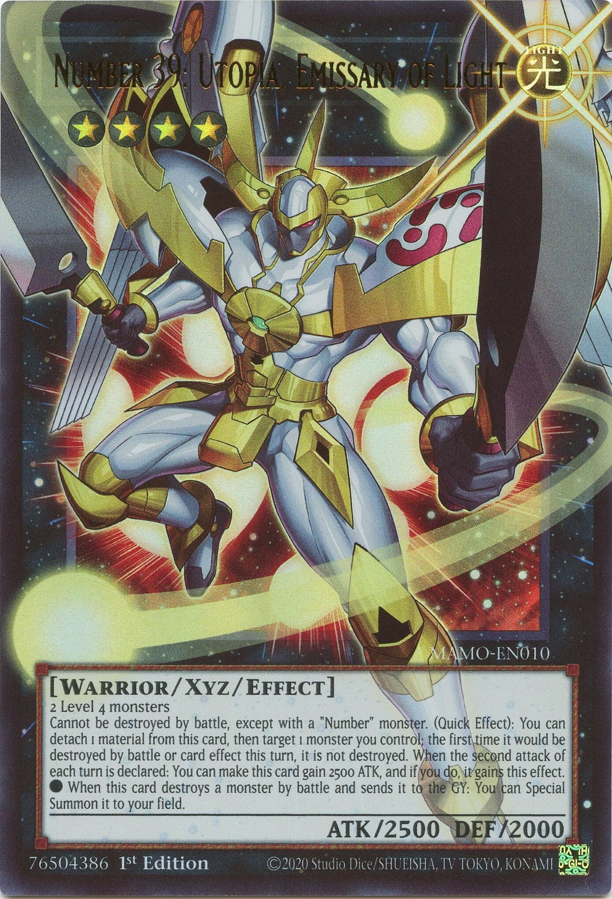 Image for Number 39: Utopia, Emissary of Light (Extended Art) (MAMO-EN010) (1st Edition) (Magnificent Monsters) (MAMO) - YuGiOh