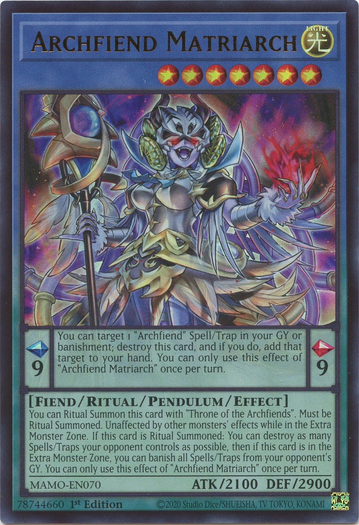 Image for Archfiend Matriarch (MAMO-EN070) (1st Edition) (Magnificent Monsters) (MAMO) - YuGiOh