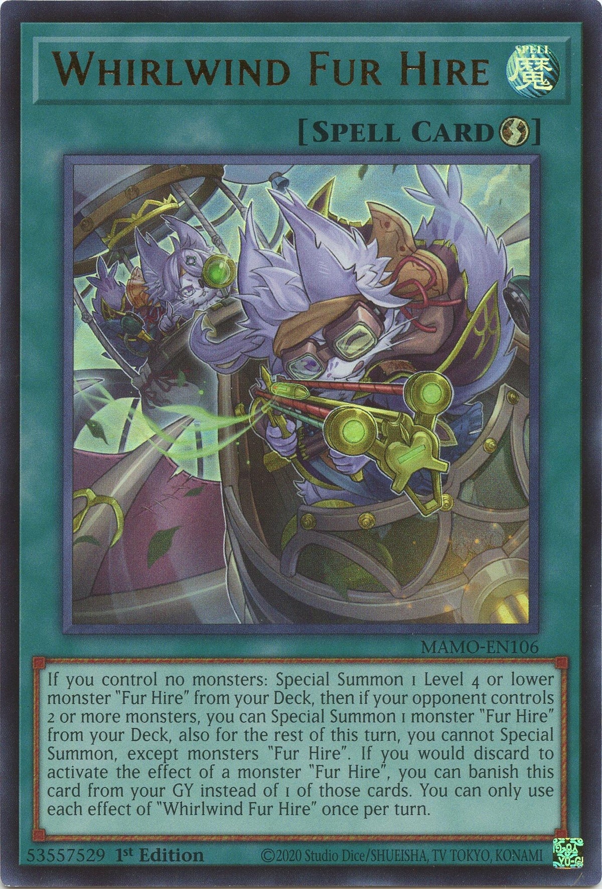 Image for Whirlwind Fur Hire (MAMO-EN106) (1st Edition) (Magnificent Monsters) (MAMO) - YuGiOh
