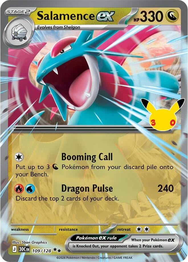 Image for Salamence ex (109/128) (Holofoil) (ME: 30th Celebration) (30C) - Pokemon