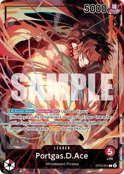 Image for Portgas.D.Ace (Official Playmat - Flame-Flame Fruit Coliseum Edition) (OP16-001) (Foil) (One Piece Promotion Cards) (OP-PR) - One Piece Card Game