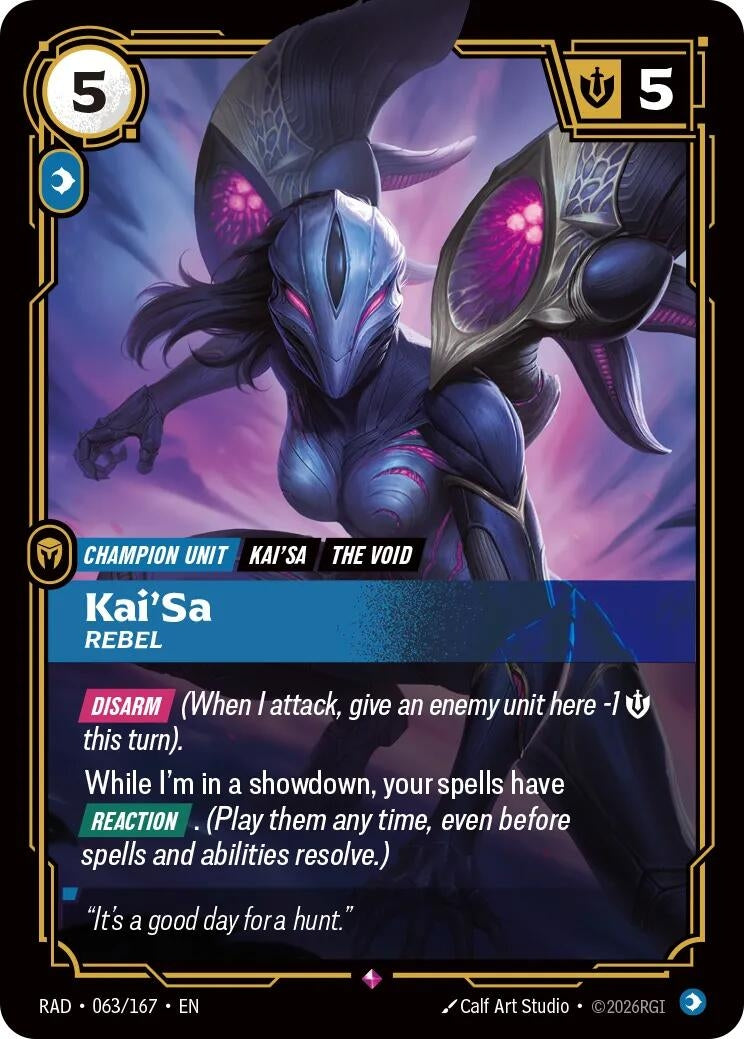 Image for Kai'Sa, Rebel (063/167) (Foil) (Radiance) (RAD) - Riftbound: League of Legends Trading Card Game