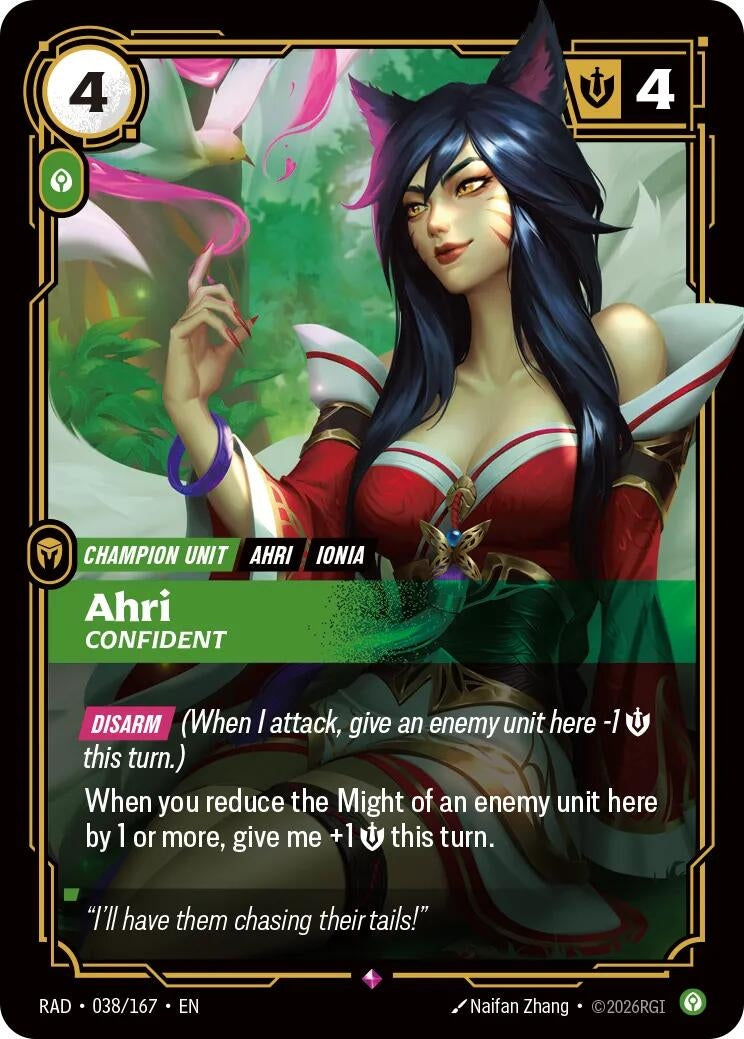 Image for Ahri, Confident (038/167) (Foil) (Radiance) (RAD) - Riftbound: League of Legends Trading Card Game