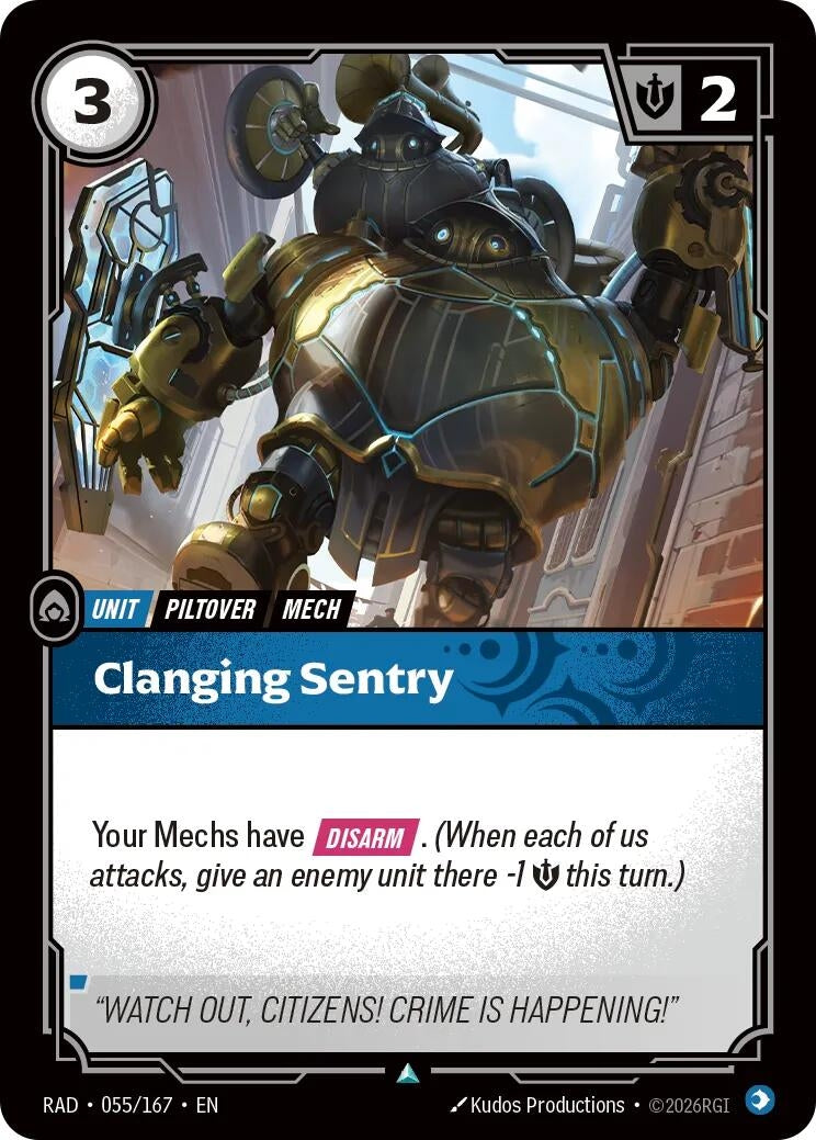 Image for Clanging Sentry (055/167) (Radiance) (RAD) - Riftbound: League of Legends Trading Card Game