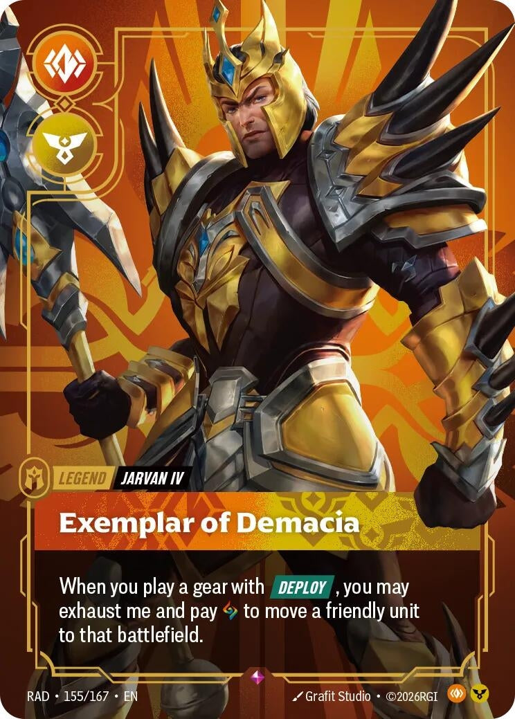 Image for Jarvan IV, Exemplar of Demacia (155/167) (Foil) (Radiance) (RAD) - Riftbound: League of Legends Trading Card Game