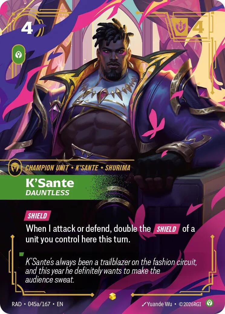 Image for K'Sante, Dauntless (Alternate Art) (045a/167) (Foil) (Radiance) (RAD) - Riftbound: League of Legends Trading Card Game