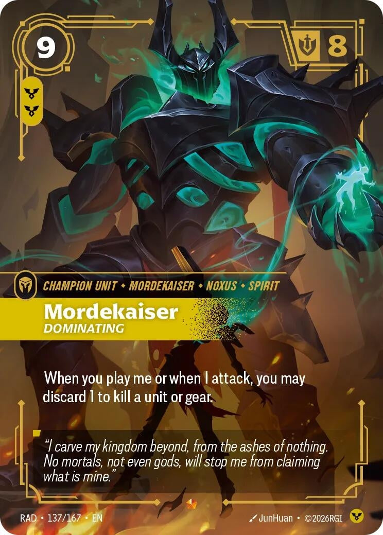 Image for Mordekaiser, Dominating (137/167) (Foil) (Radiance) (RAD) - Riftbound: League of Legends Trading Card Game