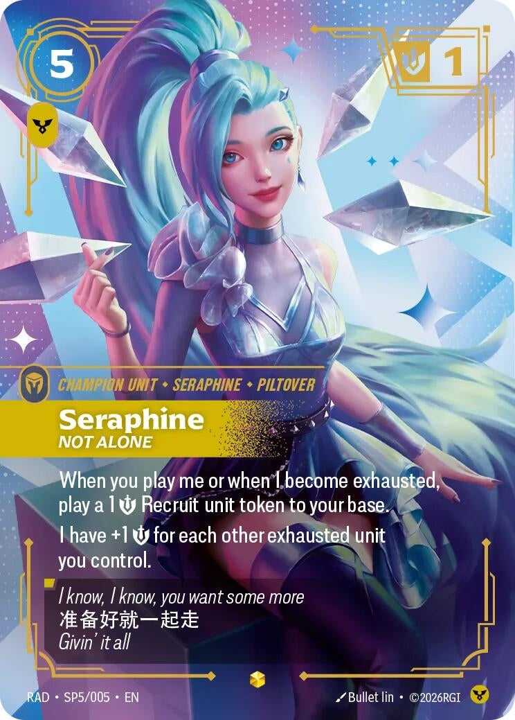 Image for Seraphine, Not Alone (K/DA Special Art Card) (SP5/005) (Foil) (Radiance) (RAD) - Riftbound: League of Legends Trading Card Game
