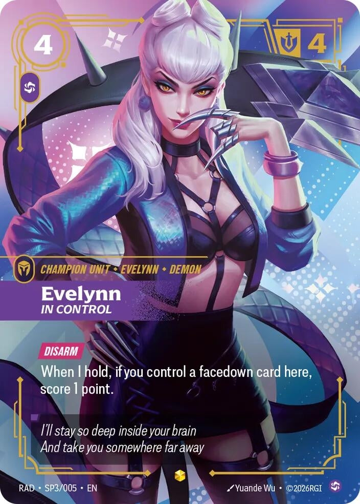 Image for Evelynn, In Control (K/DA Special Art Card) (SP3/005) (Foil) (Radiance) (RAD) - Riftbound: League of Legends Trading Card Game