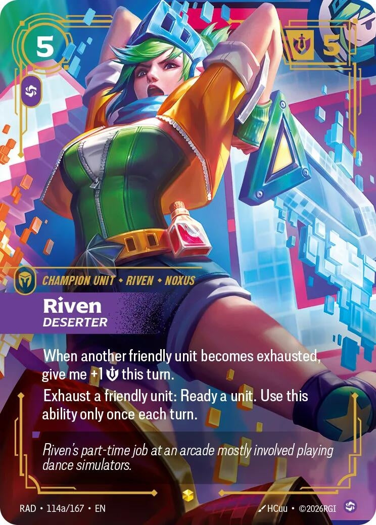 Image for Riven, Deserter (Alternate Art) (114a/167) (Foil) (Radiance) (RAD) - Riftbound: League of Legends Trading Card Game