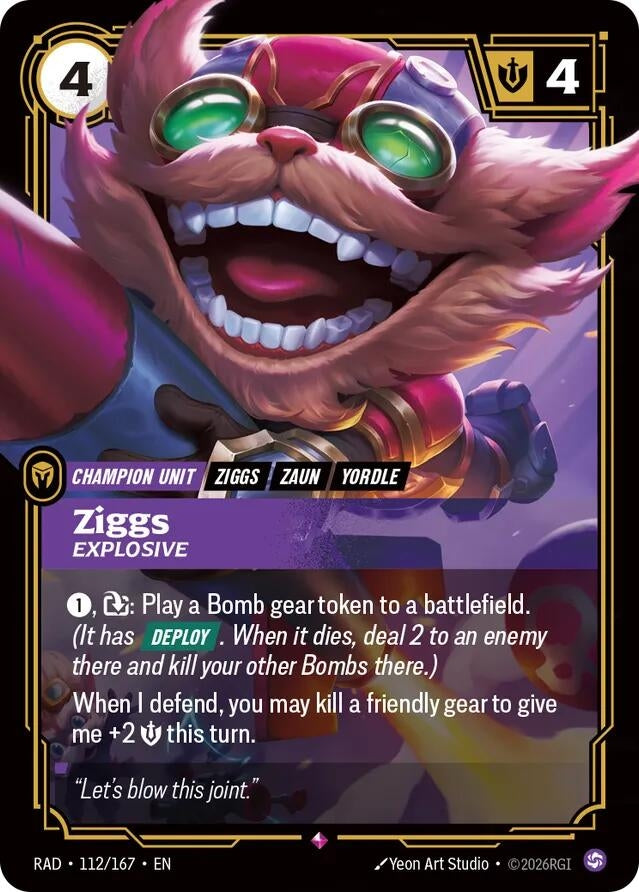 Image for Ziggs, Explosive (112/167) (Foil) (Radiance) (RAD) - Riftbound: League of Legends Trading Card Game