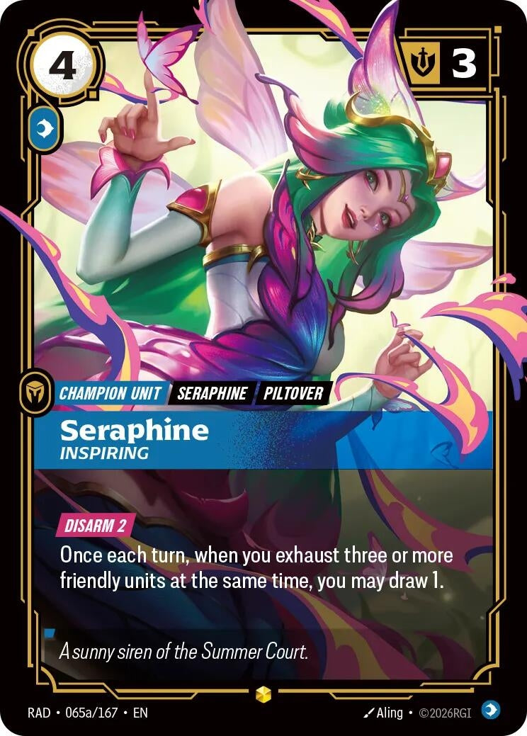 Image for Seraphine, Inspiring (Alternate Art) (065a/167) (Foil) (Radiance) (RAD) - Riftbound: League of Legends Trading Card Game