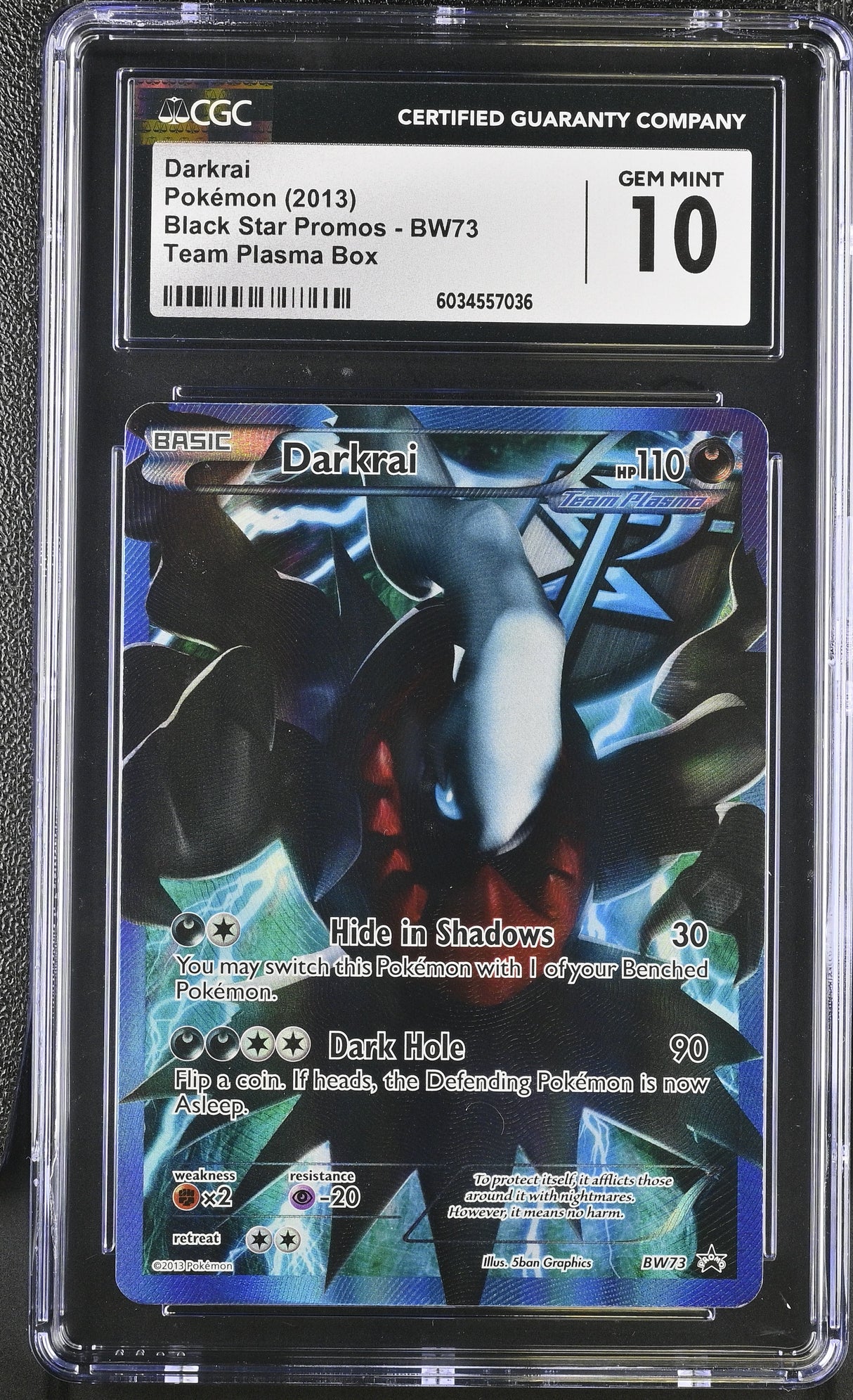 DARKRAI BLACK STAR PROMOS BW73 2013 TEAM PLASMA BOX CGC 10