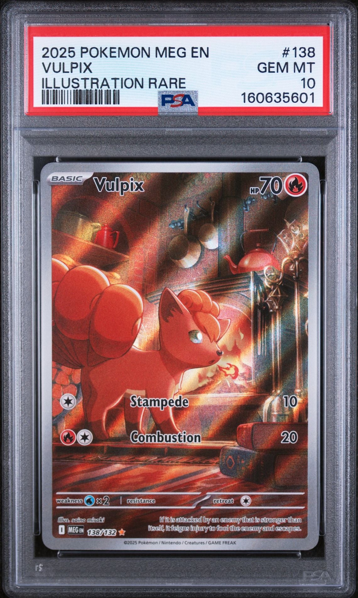 VULPIX ILLUSTRATION RARE 2025 POKEMON MEG EN-MEGA EVOLUTION PSA GEM MT 10