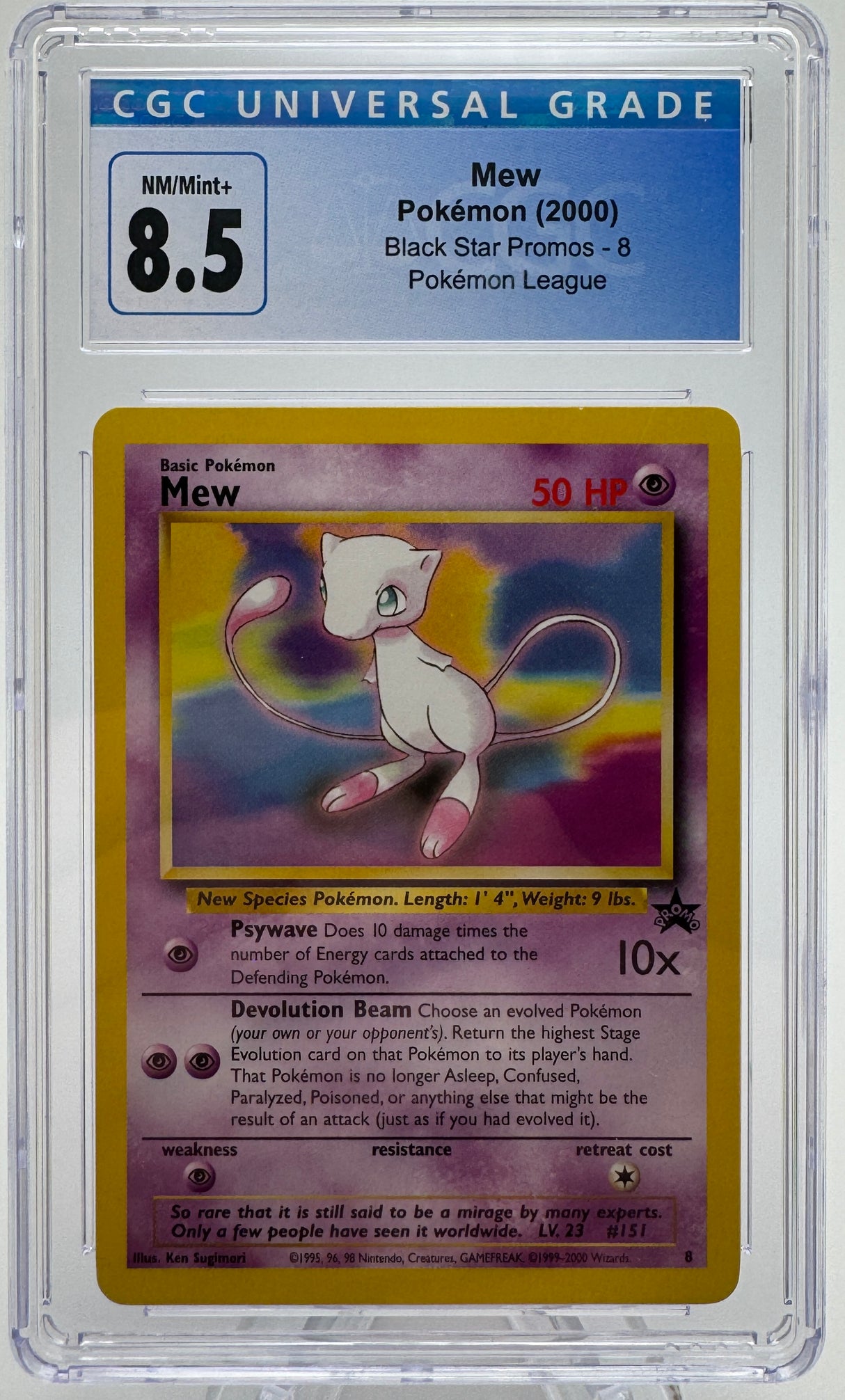 MEW Pokemon League 2000 Black Star Promos CGC 8.5