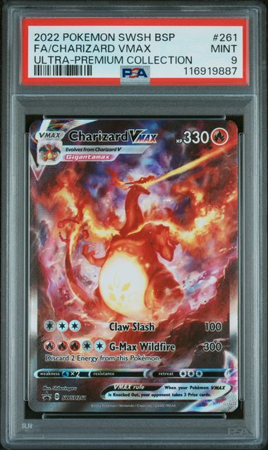 FA/CHARIZARD VMAX ULTRA-PREMIUM COLLECTION 2022 POKEMON SWSH BLACK STAR PROMO PSA MINT 9