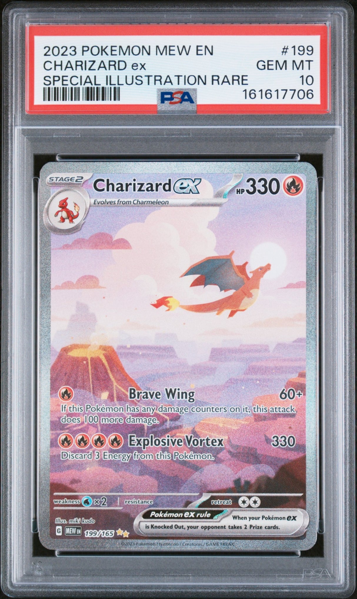 2023 POKEMON MEW EN-151 #199 CHARIZARD EX SPECIAL ILLUSTRATION RARE PSA 10
