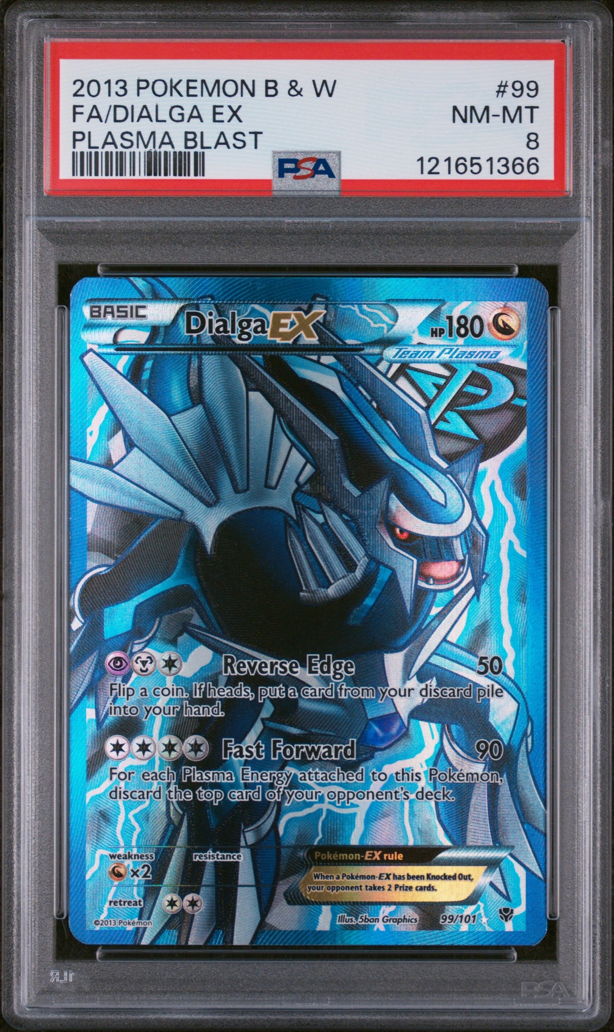 FA/DIALGA EX PLASMA BLAST 2013 POKEMON BLACK & WHITE PLASMA BLAST PSA NM-MT 8