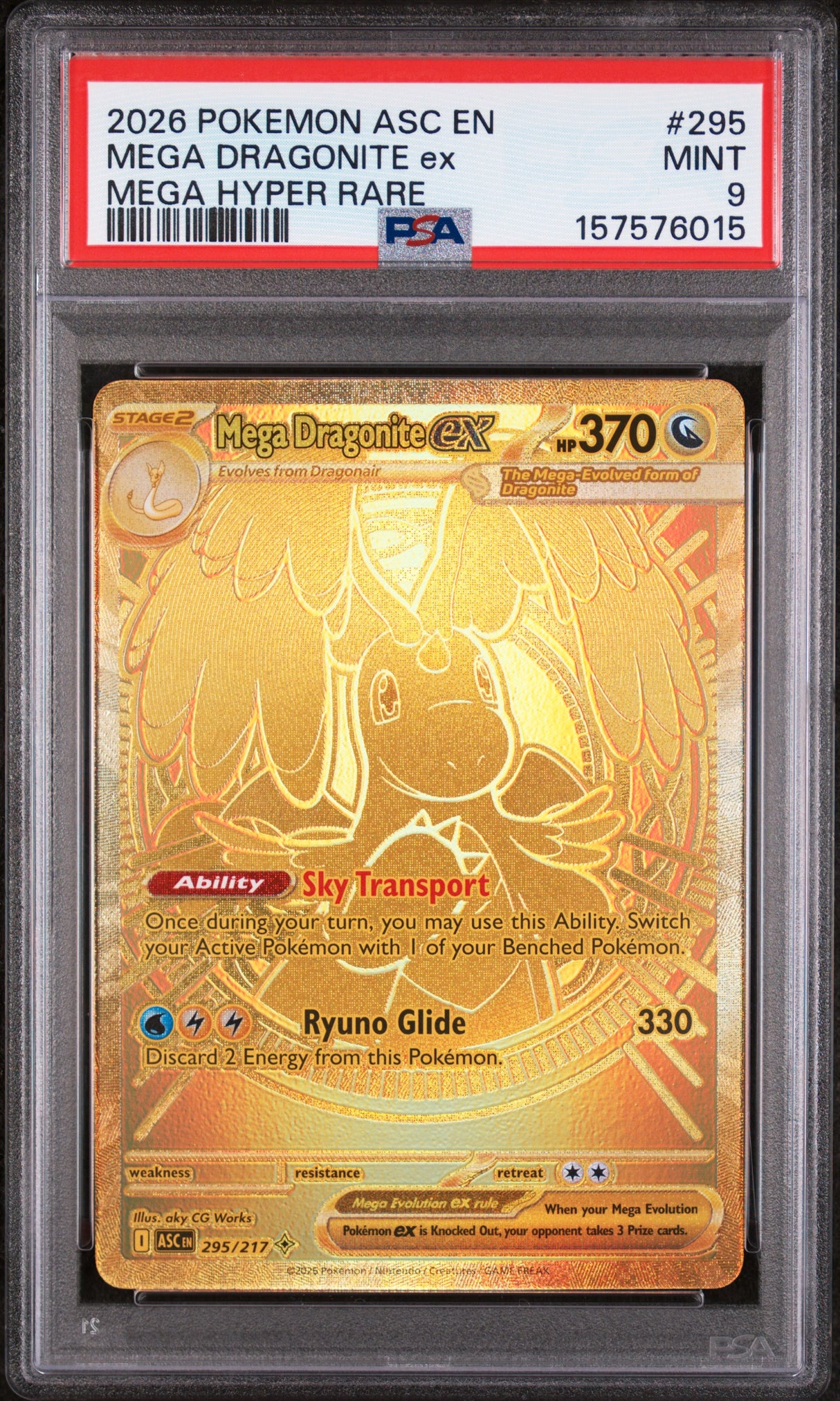 MEGA DRAGONITE ex MEGA HYPER RARE 2026 POKEMON ASC EN-ASCENDED HEROES PSA MINT 9
