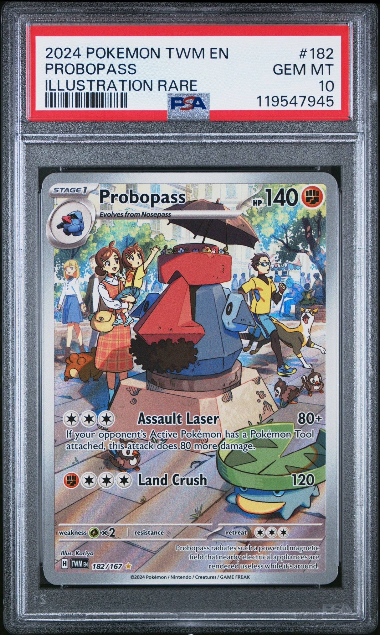 PROBOPASS ILLUSTRATION RARE 2024 POKEMON TWM EN-TWILIGHT MASQUERADE PSA GEM MT 10