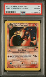 DARK CHARIZARD HOLO 2000 ROCKET PSA 8