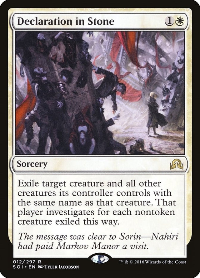 Image for Declaration in Stone (12) (Foil) (Shadows over Innistrad) (SOI) - Magic: The Gathering