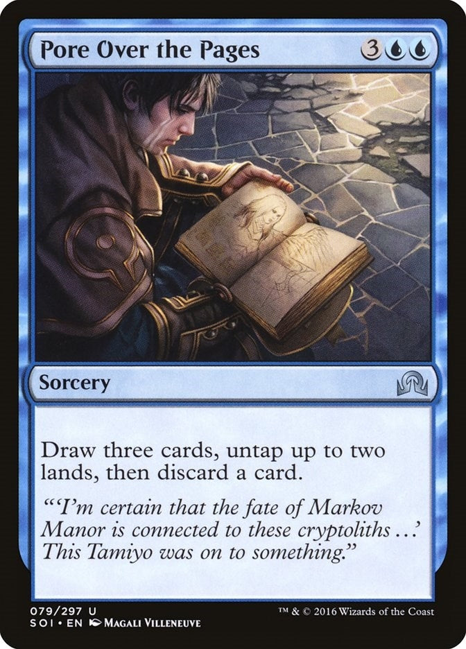 Image for Pore Over the Pages (79) (Foil) (Shadows over Innistrad) (SOI) - Magic: The Gathering