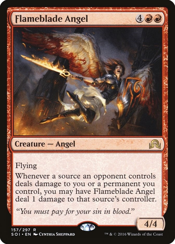 Image for Flameblade Angel (157) (Shadows over Innistrad) (SOI) - Magic: The Gathering