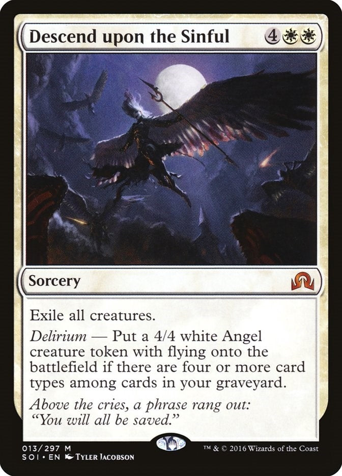 Image for Descend upon the Sinful (13) (Foil) (Shadows over Innistrad) (SOI) - Magic: The Gathering