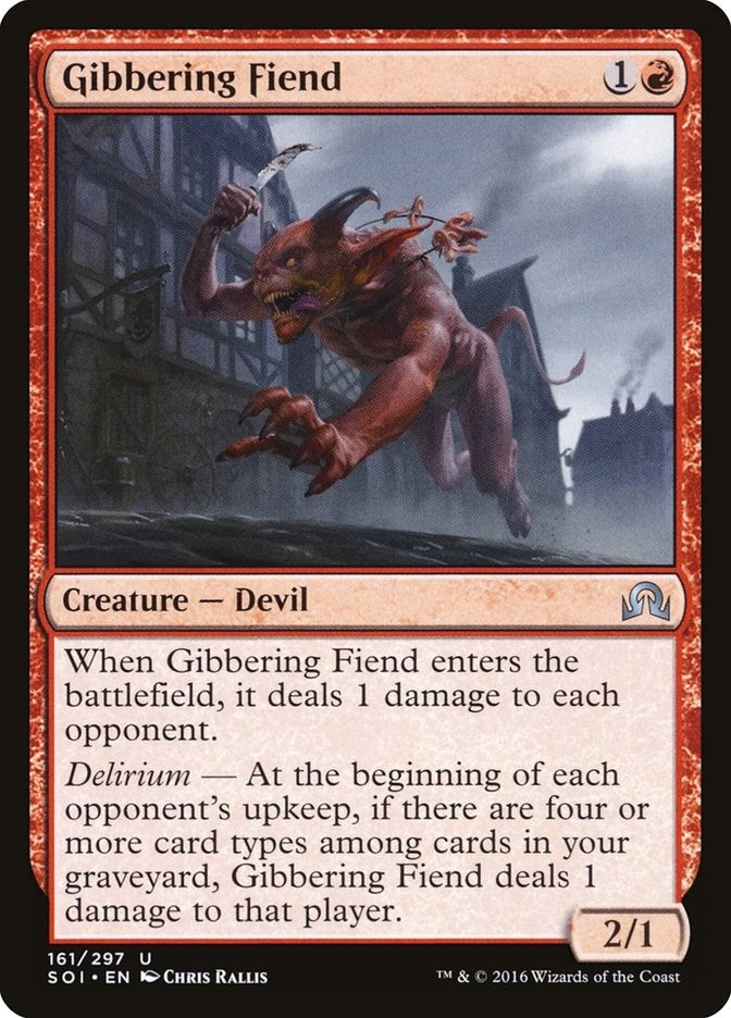 Image for Gibbering Fiend (161) (Shadows over Innistrad) (SOI) - Magic: The Gathering